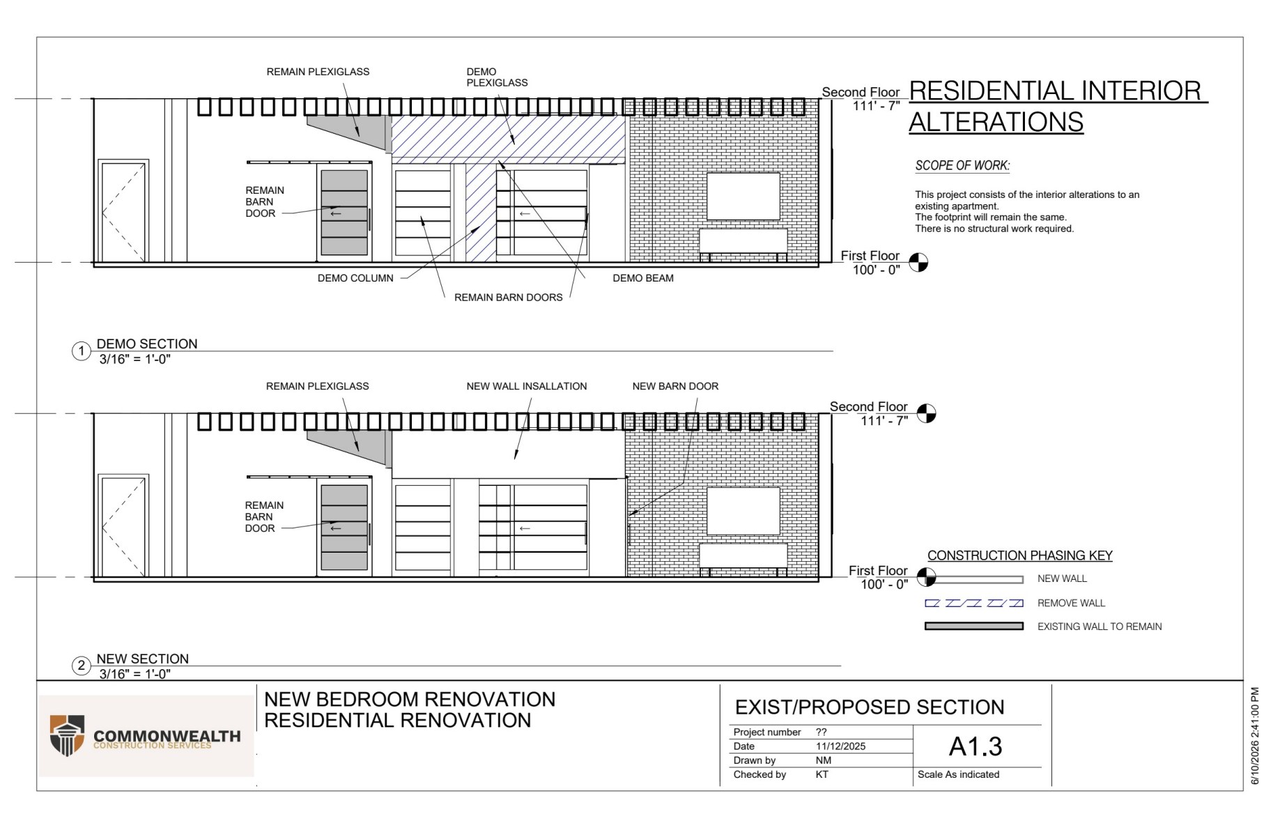 Sheet 4 — Exist/Proposed Section