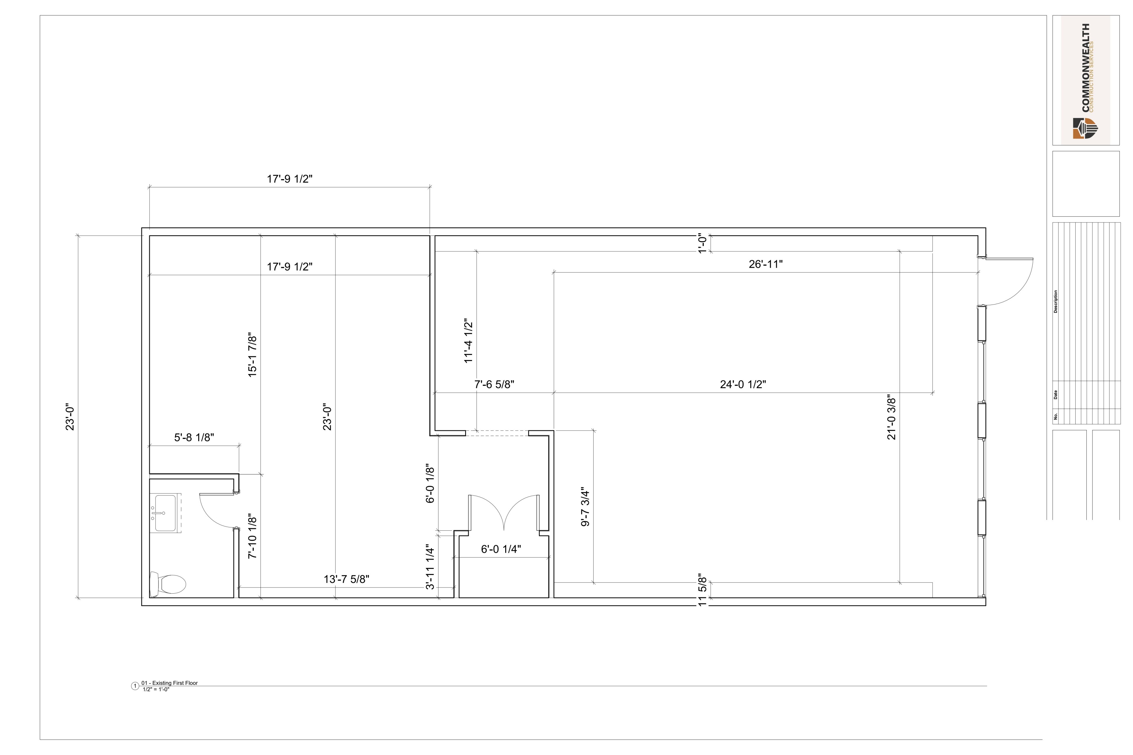As-built documentation — commercial space floor plan